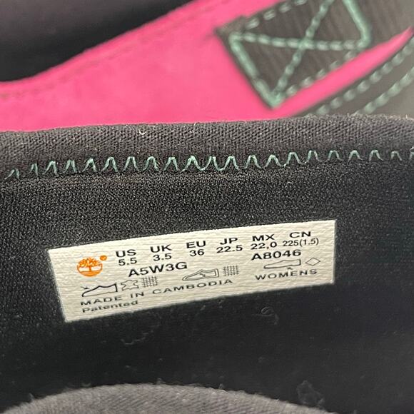 TIMBERLAND Adley Way Boot Sandals Size 5.5 Peep Toe Very Berry Hiking Outdoor - Picture 6 of 11